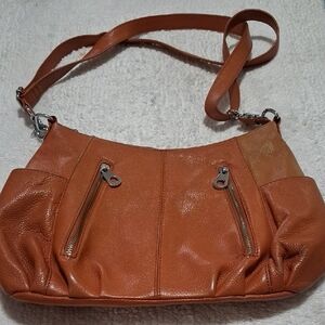 Heshe Brown Leather Shoulder Bag